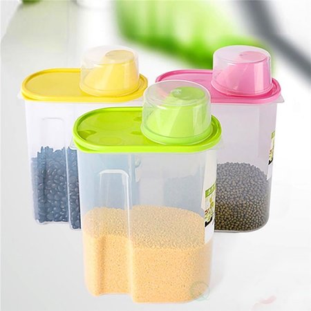 BASICWISE Large BPA-Free Plastic Food Saver, Kitchen Food Cereal Storage Containers with Graduated Cap, PK 3 QI003216.3L